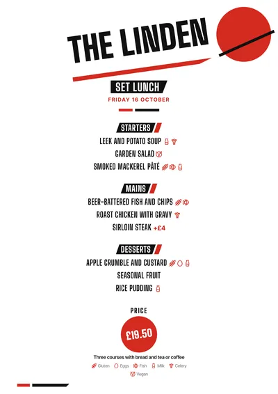 Sample daily menu in the Constructivist design