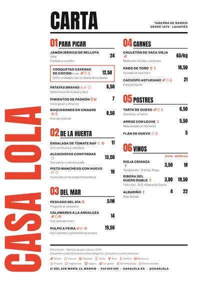 Carta de ejemplo con el estilo Cartel