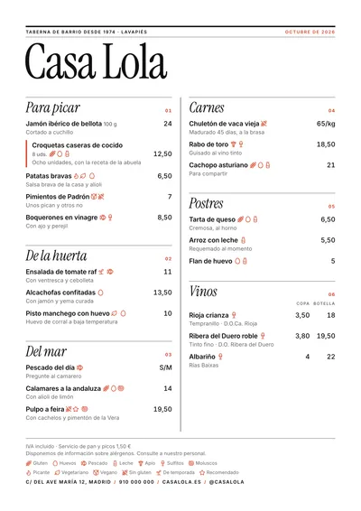 Carta de ejemplo con el estilo Editorial