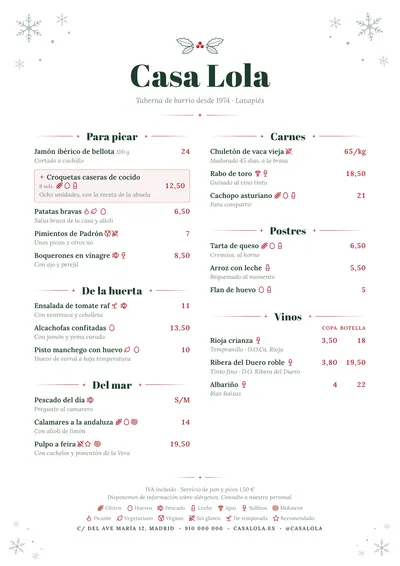 Carta de ejemplo con el estilo Invierno