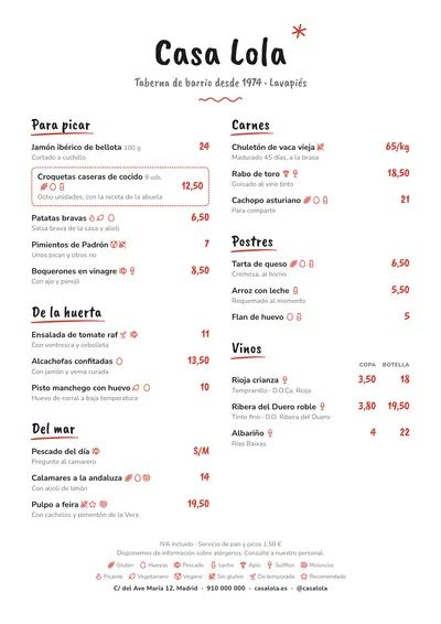 Carta de ejemplo con el estilo Pizarra