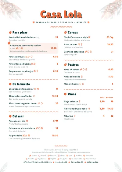 Carta de ejemplo con el estilo Tiki