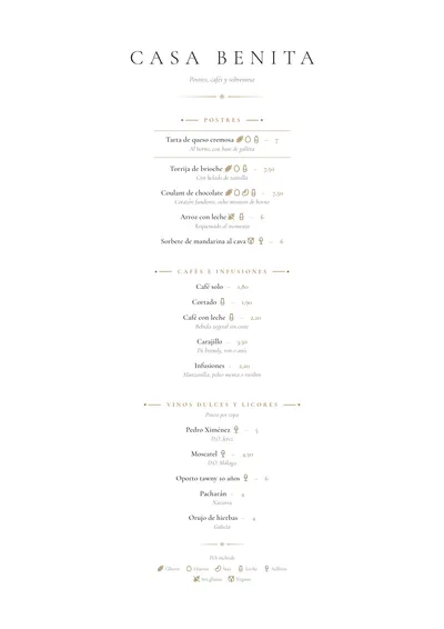 Plantilla de carta de postres