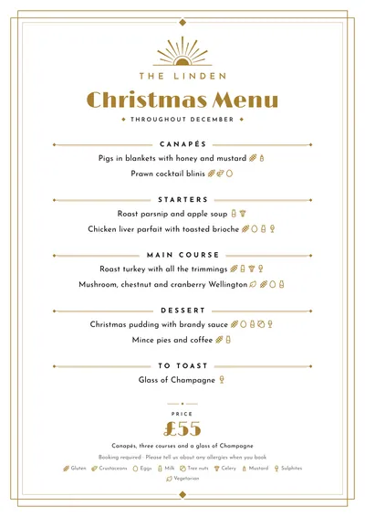 Christmas menu template