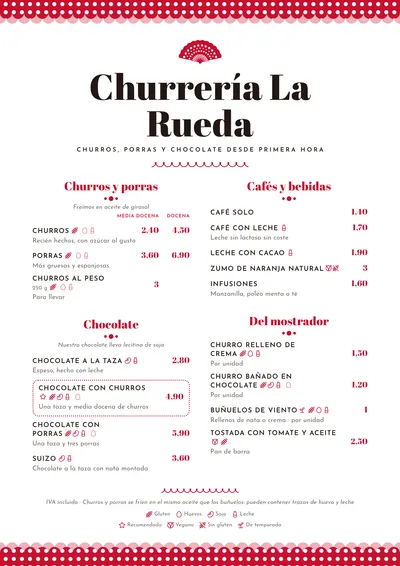 Plantilla de churrería