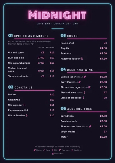 Late bar template