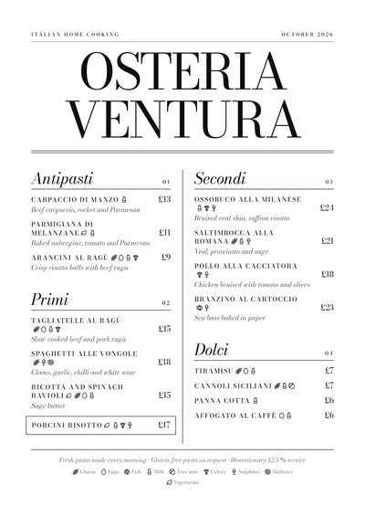 Italian restaurant template