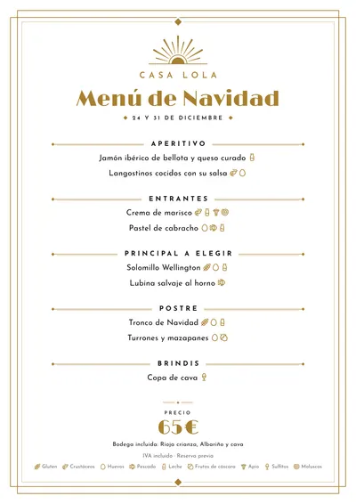 Plantilla de menú de navidad