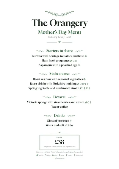 Mother’s Day menu template